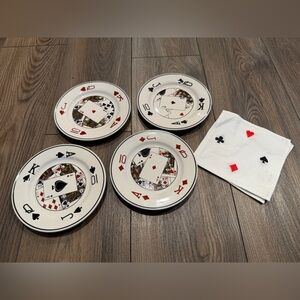 Playing Card Themed Dessert Plate Set